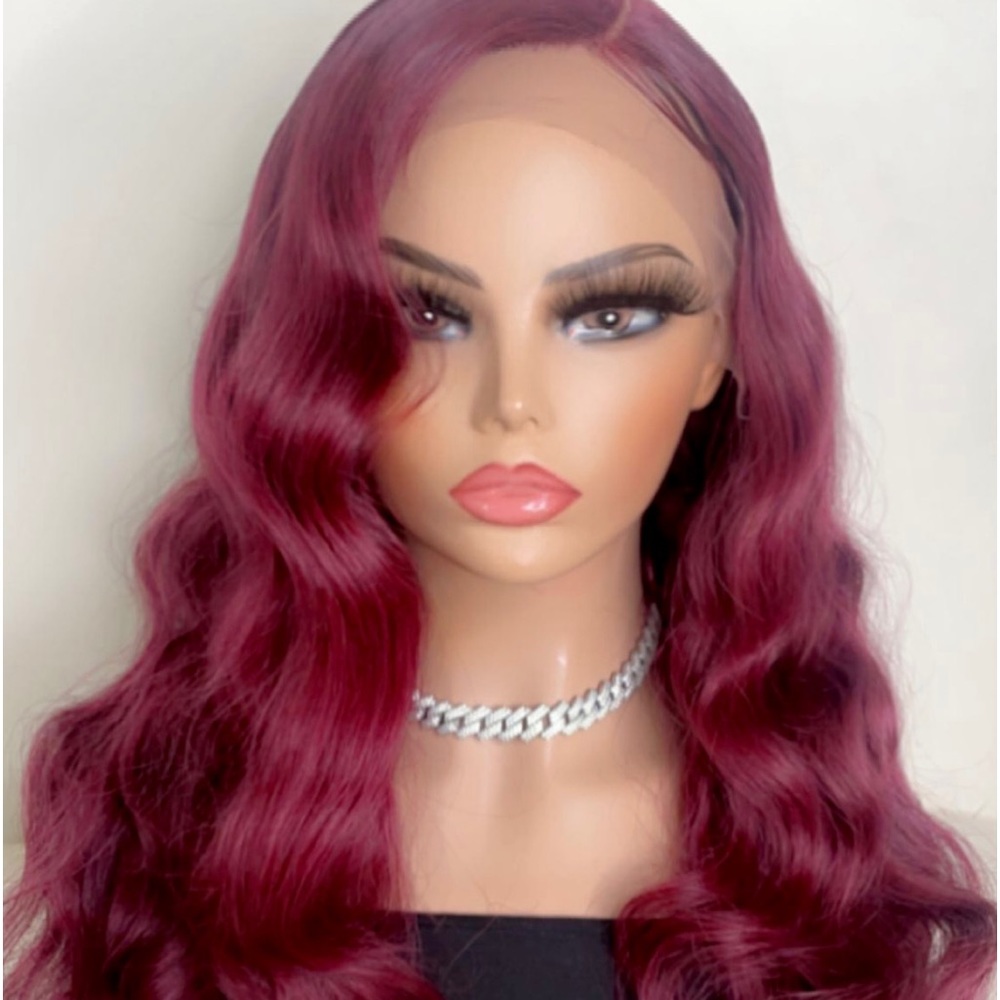 18” BURGUNDY LACE WIG
